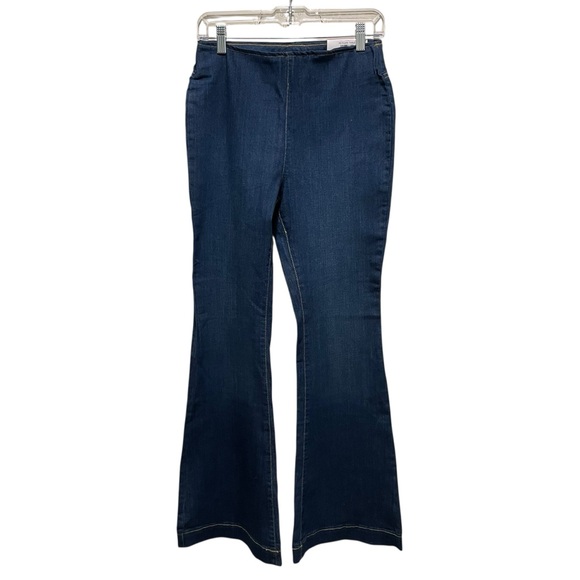 INC International Concepts Pull-On Flare Jeans Dark Indigo Women’s Size 6 NWT - Picture 1 of 9